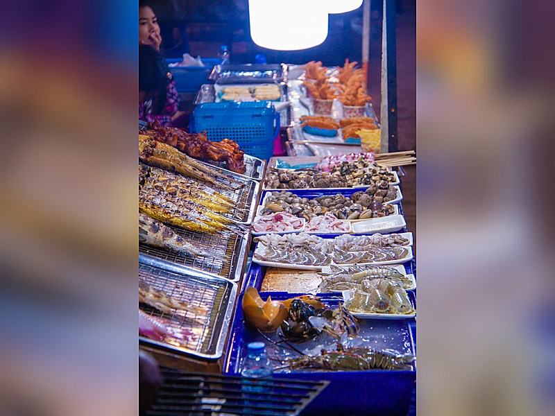 Night market seafood