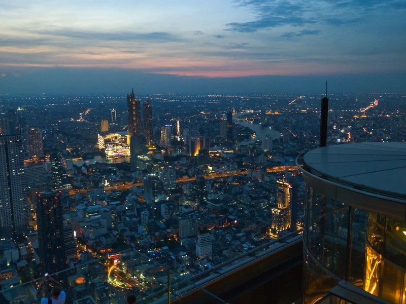 Bangkok rooftop night view
