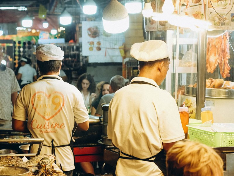 Bangkok night market evening